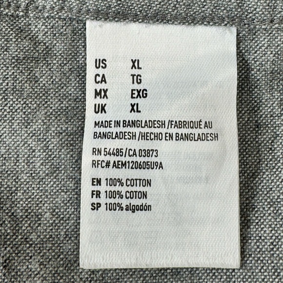 🔴Men’s American Eagle Button Up Shirt XL Gray Seriously Soft Long Sleeve Casual - Picture 6 of 10